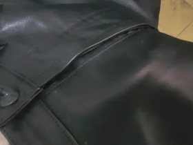 Madturbation leather pants