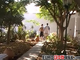 European twinks passionately kiss and anal fuck in foursome