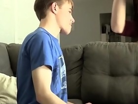 Bottom boy twink receives thick cock in the ass and cums